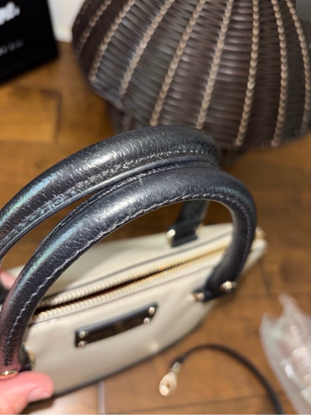 Kate Spade Cream Black Wellesley Rachelle Satchel - Picture 11 of 15